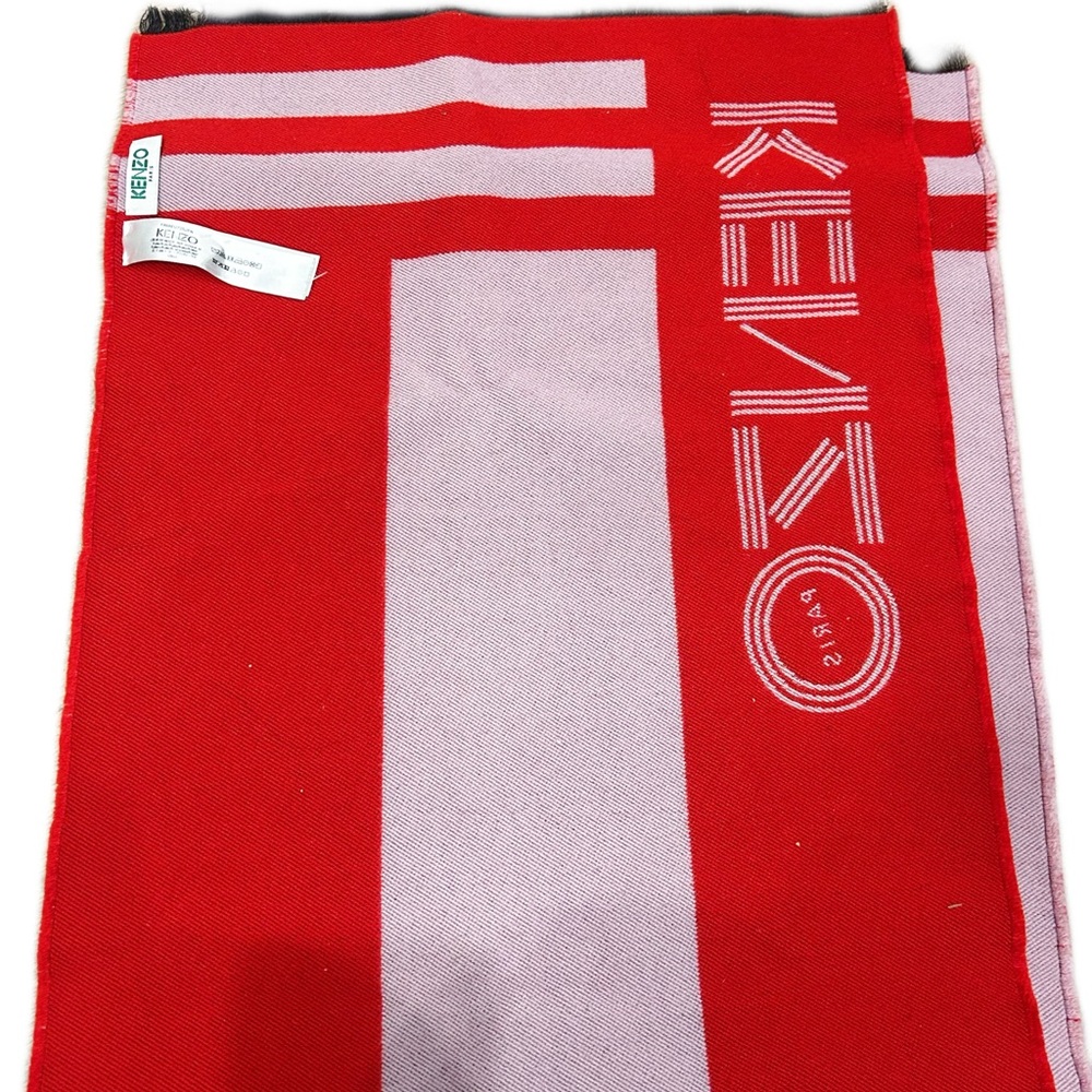 🧨steal Authentic Kenzo Red and Pink Striped Scarf - Picture 2 of 4